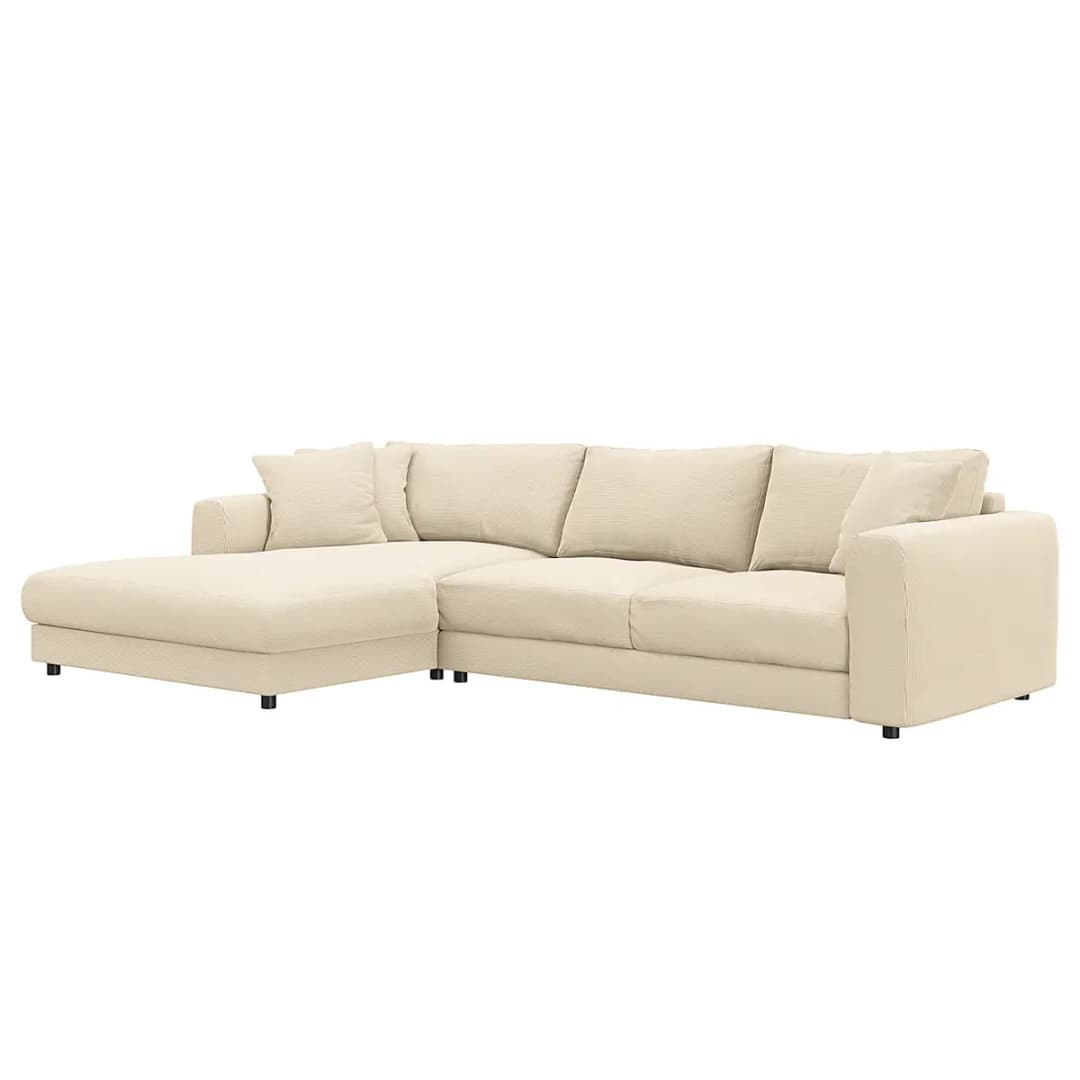 Ecksofa mit Longchair Snor | Beige