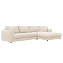 Ecksofa mit Longchair Beige/Beige Webstoff Saia | Beige