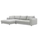 Ecksofa mit Longchair Grau/Grau Cordstoff Snor | Grau