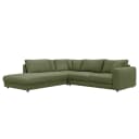 Ecksofa mit Ottomane Grün/Grün Cordstoff Snor | Grün