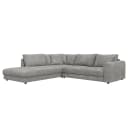 Ecksofa mit Ottomane Grau/Grau Teddy-Bouclé Stoff Bony | Grau