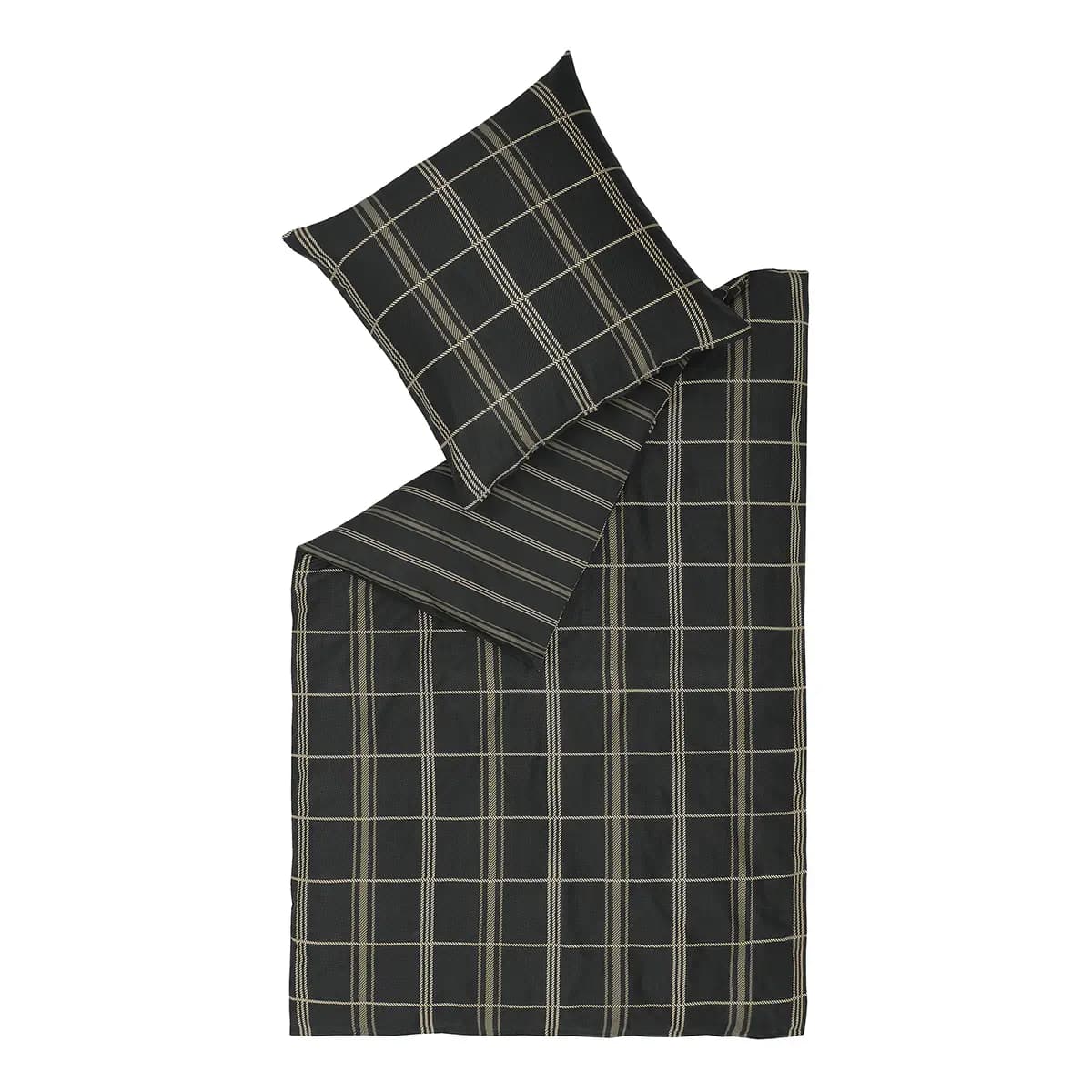 Glanz-Satinbettwäsche 135 x 200 cm + Kissen 80 x 80 cm Schwarz