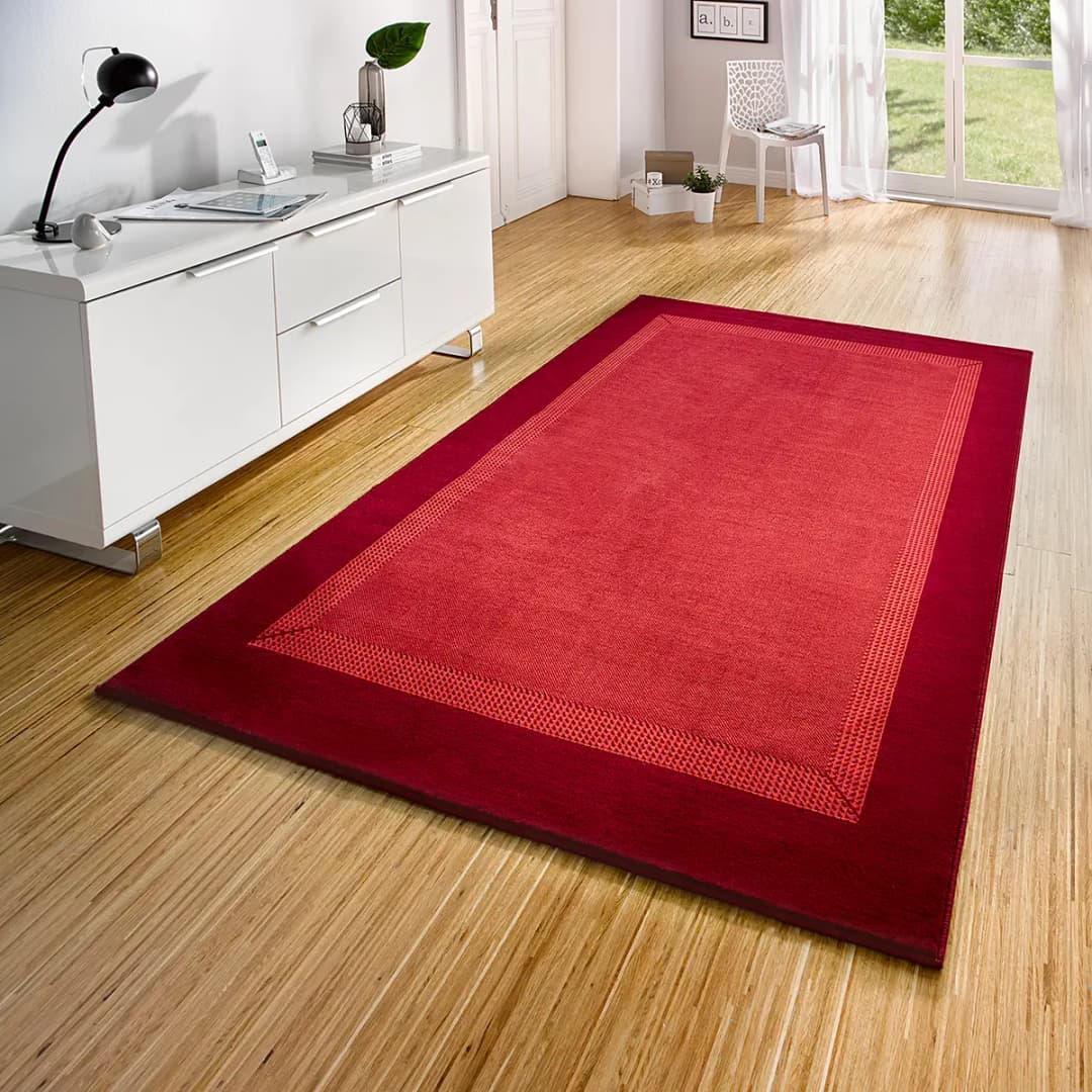 Teppich Band Rot/Rot 120 x 170cm | Rot