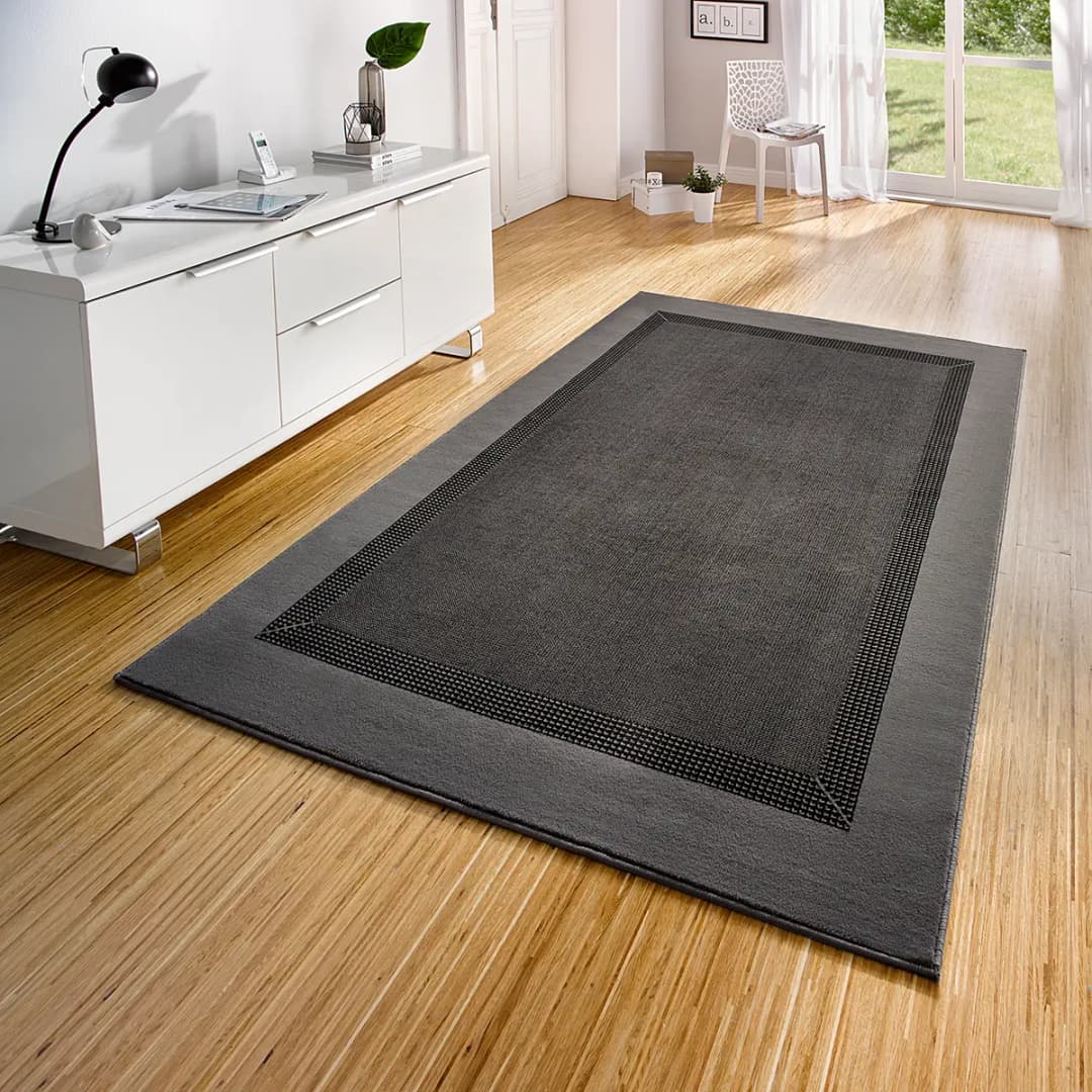 Teppich Band Grau/Grau 200 x 290cm | Grau