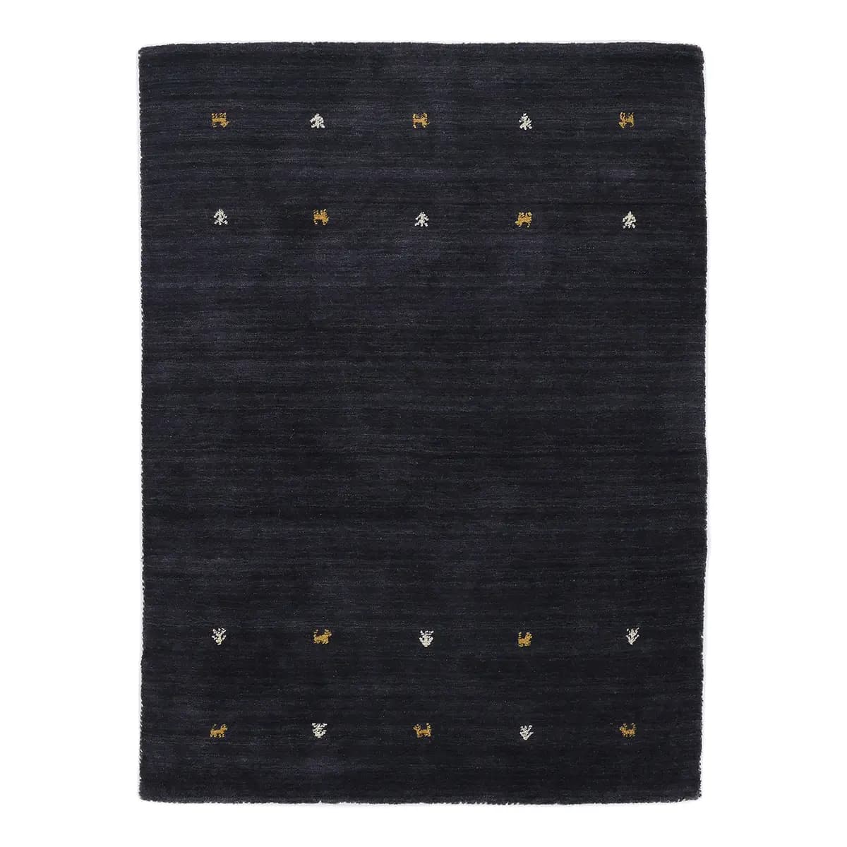 Wollteppich Gabbeh Uni Schwarz/Schwarz | Schwarz