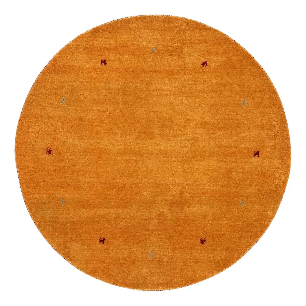 Wollteppich Gabbeh Uni Rund Gelb/Gelb 80 x 80cm | Gelb