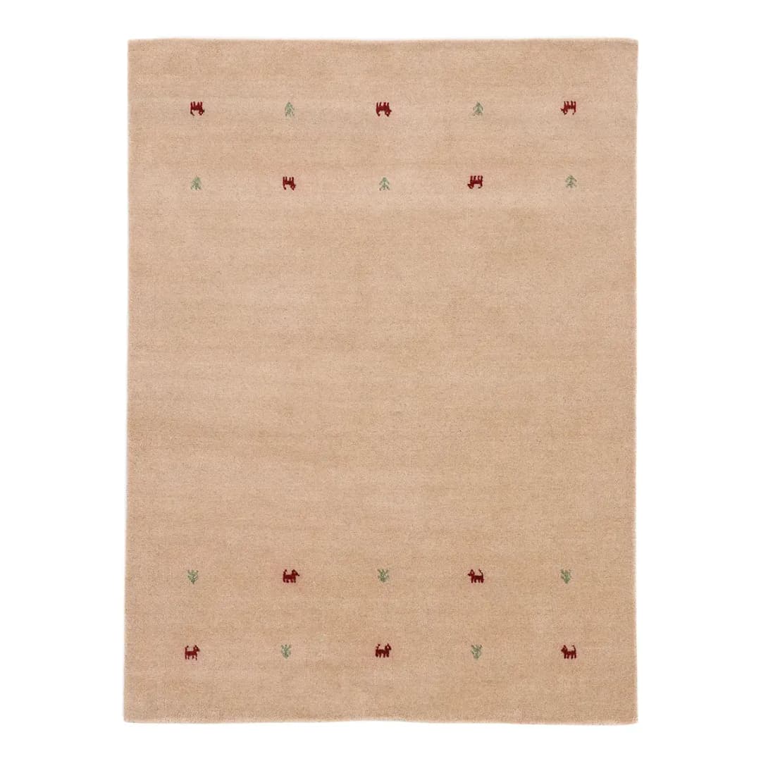 Wollteppich Gabbeh Uni Beige | Beige