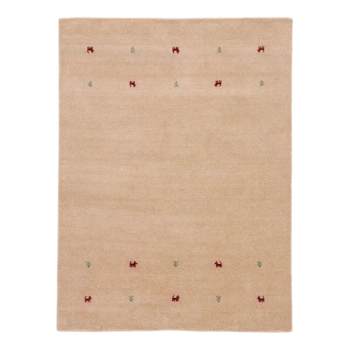 Wollteppich Gabbeh Uni Beige | Beige