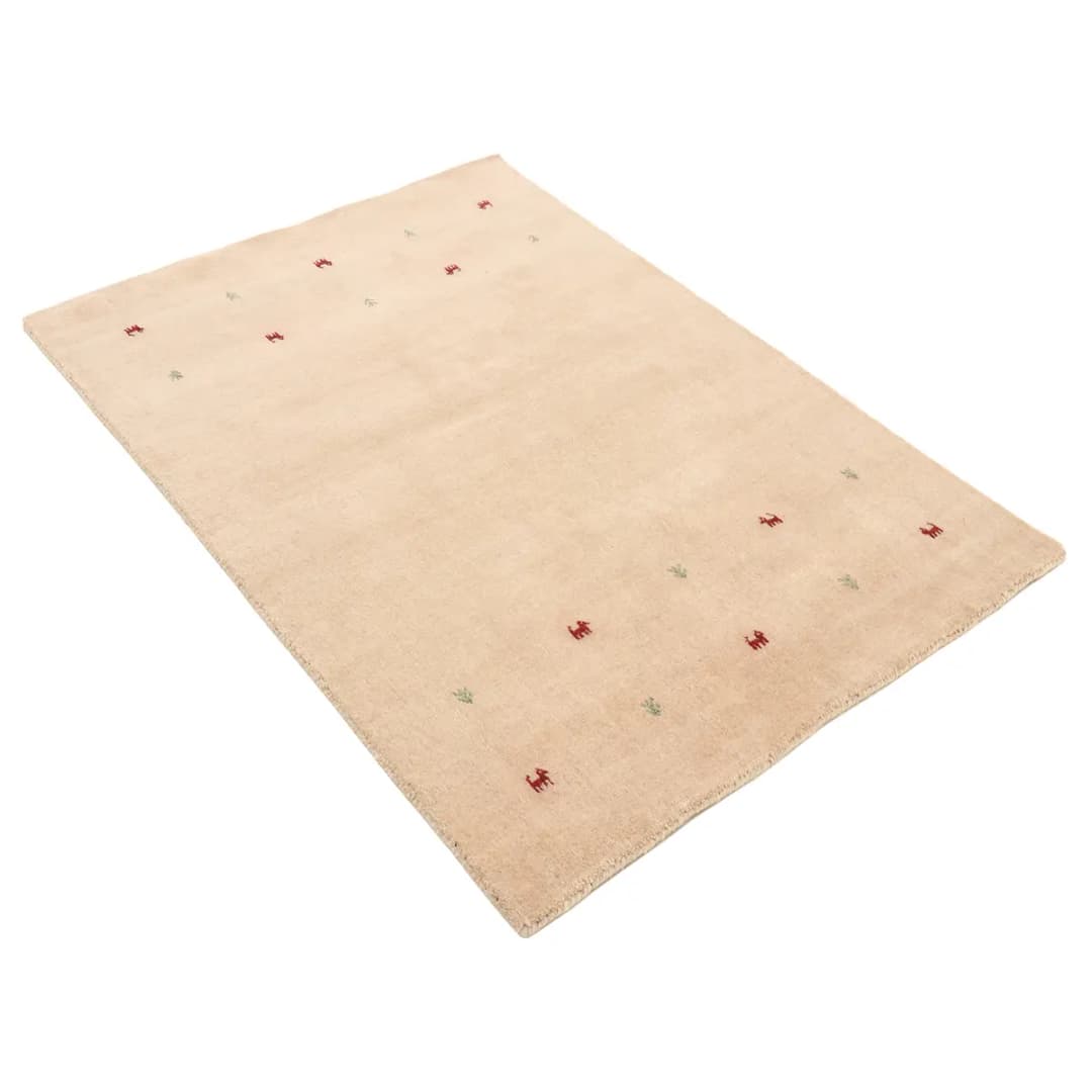 Wollteppich Gabbeh Uni Beige | Beige