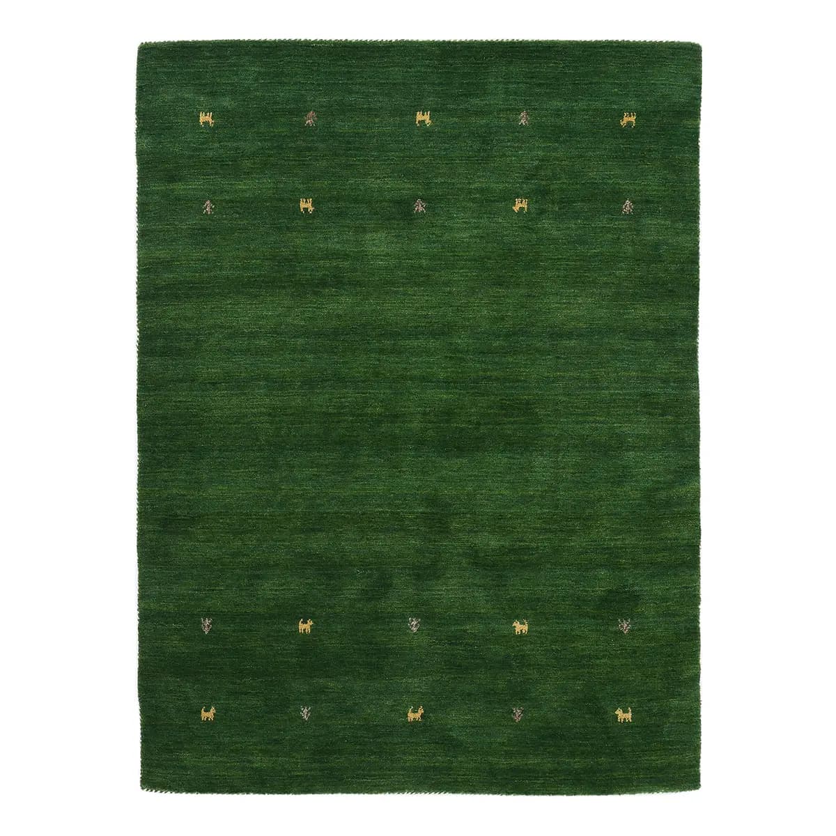 Wollteppich Gabbeh Uni Grün/Grün 120 x 170cm | Grün