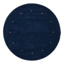 Wollteppich Gabbeh Uni Rund Blau/Blau | Blau