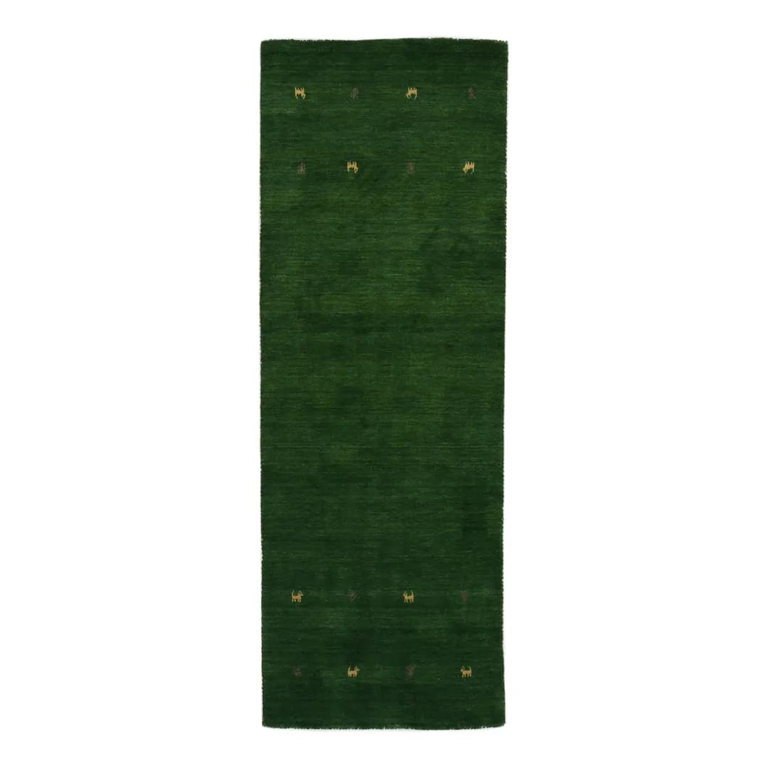 Läufer Gabbeh Uni 75 x 240cm Grün | Grün