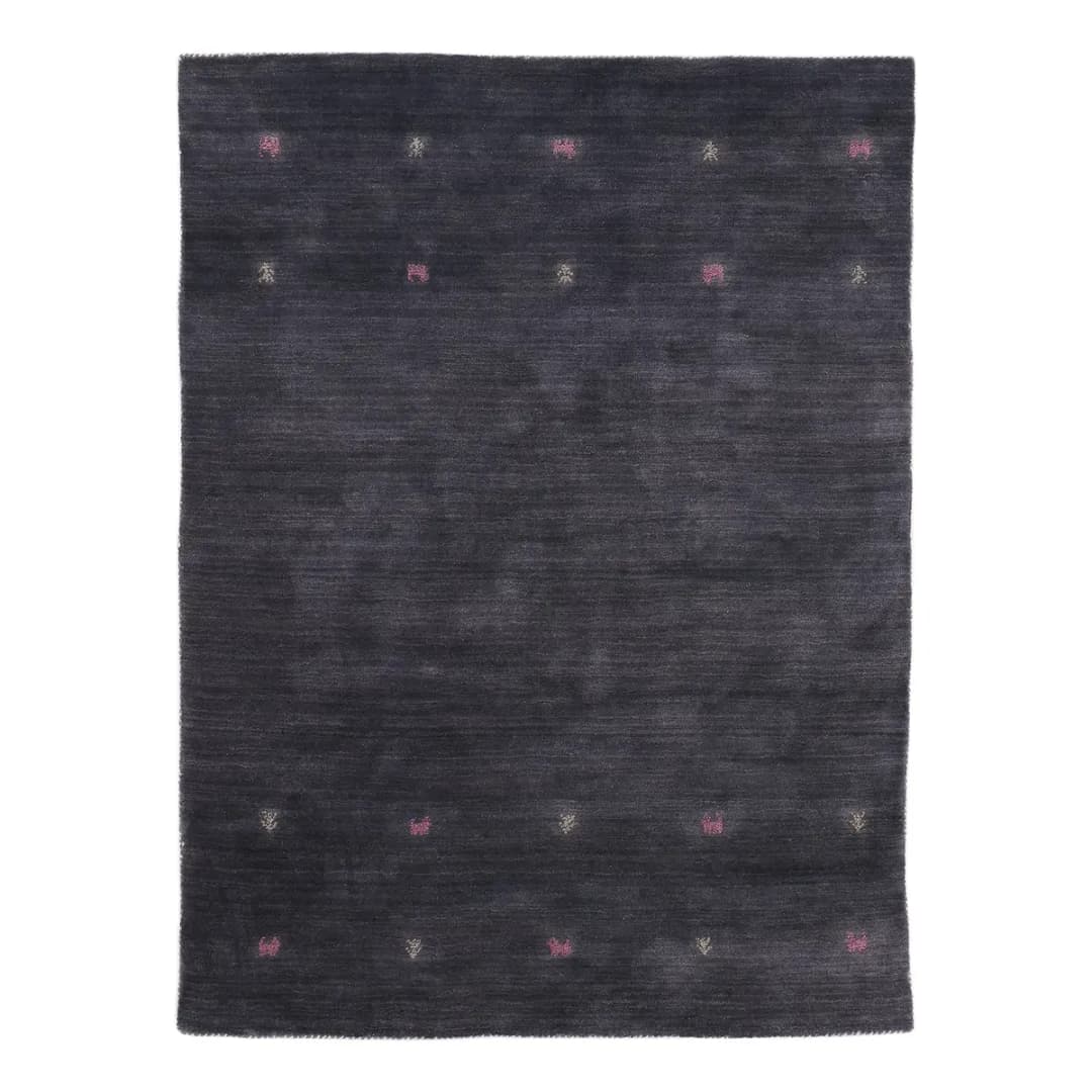 Wollteppich Gabbeh Uni Grau | Grau