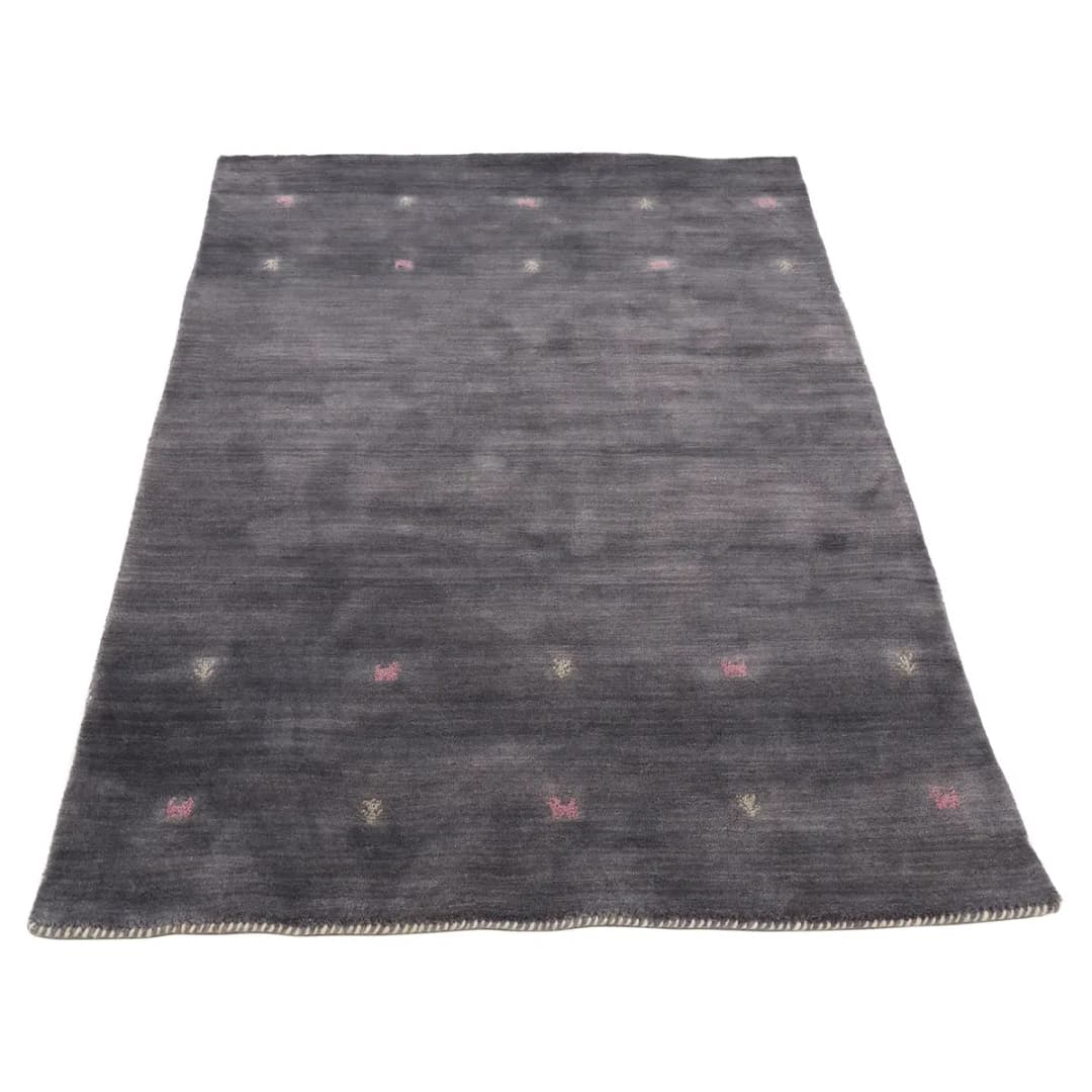 Wollteppich Gabbeh Uni Grau | Grau