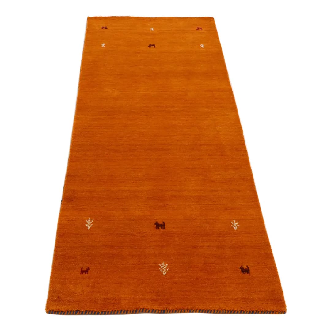 Läufer Gabbeh Uni 75 x 240cm Orange | Orange