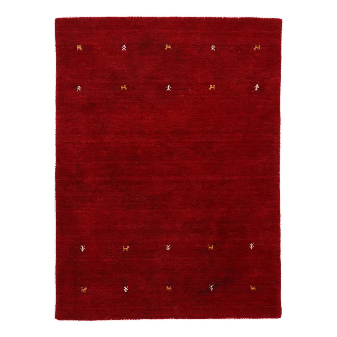 Wollteppich Gabbeh Uni Rot/Rot | Rot
