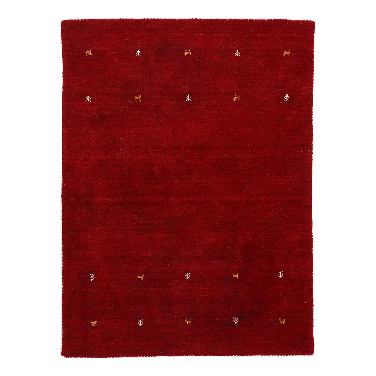 Wollteppich Gabbeh Uni Rot/Rot | Rot