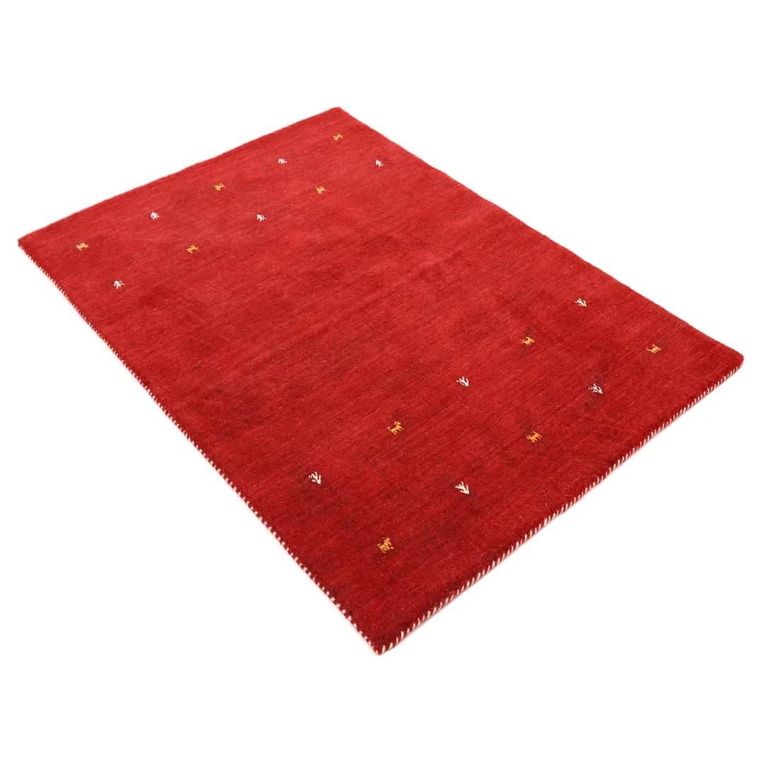 Wollteppich Gabbeh Uni Rot/Rot | Rot