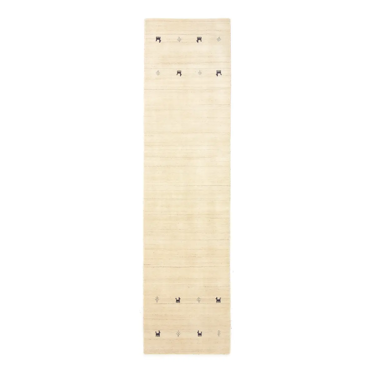 Läufer Gabbeh Uni 80 x 400cm Weiß/Weiß | Weiß