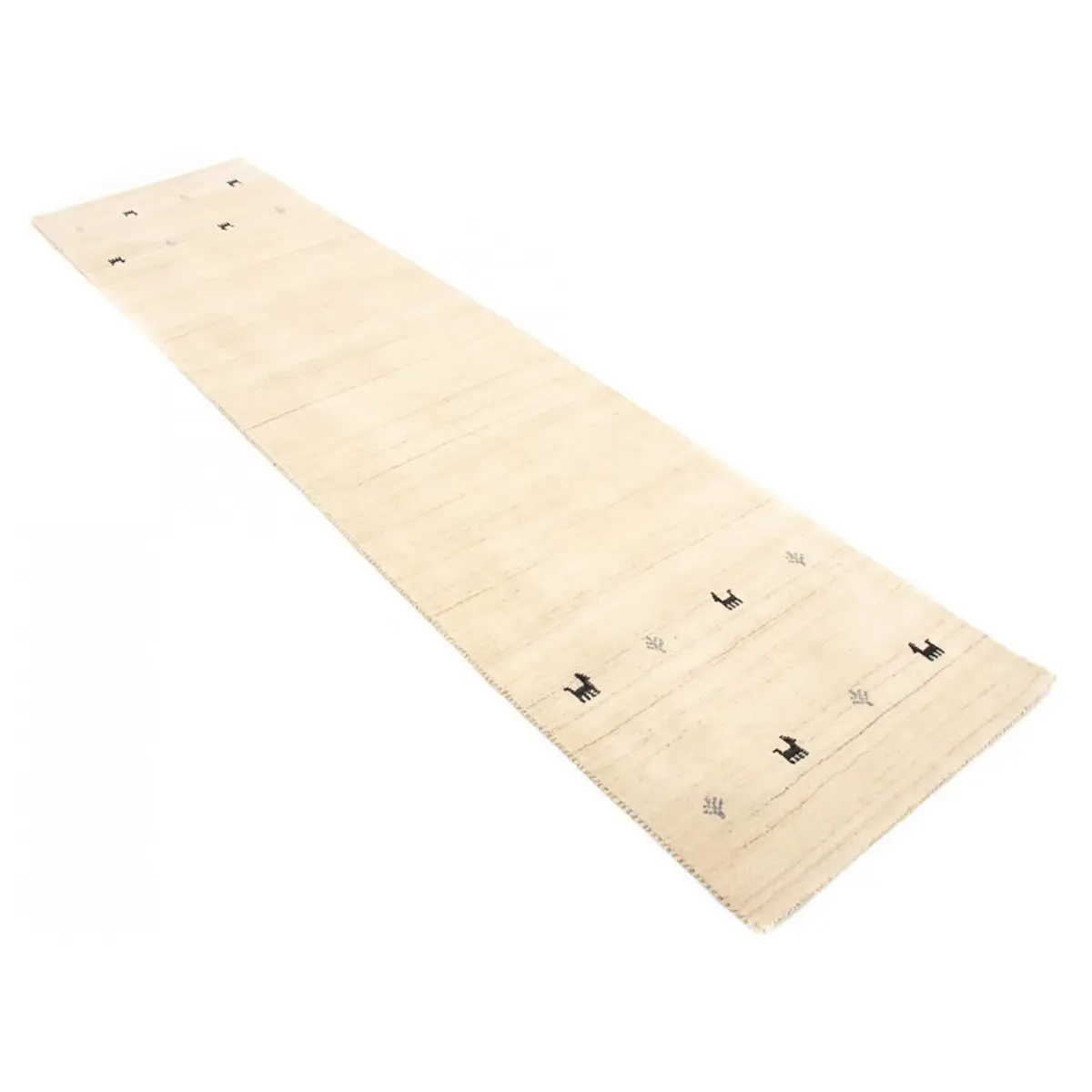 Läufer Gabbeh Uni 80 x 400cm Weiß/Weiß | Weiß