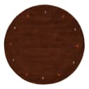 Wollteppich Gabbeh Uni Rund Braun/Braun 80 x 80cm Wolle | Braun