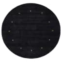 Wollteppich Gabbeh Uni Rund Schwarz/Schwarz | Schwarz