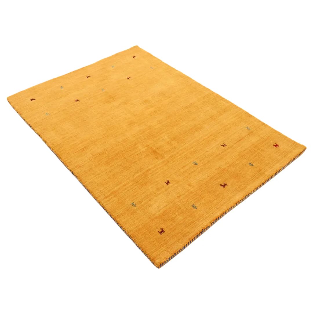Wollteppich Gabbeh Uni Gelb/Gelb 60 x 90cm Wolle | Gelb