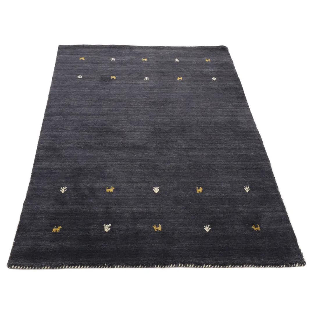 Wollteppich Gabbeh Uni | Schwarz
