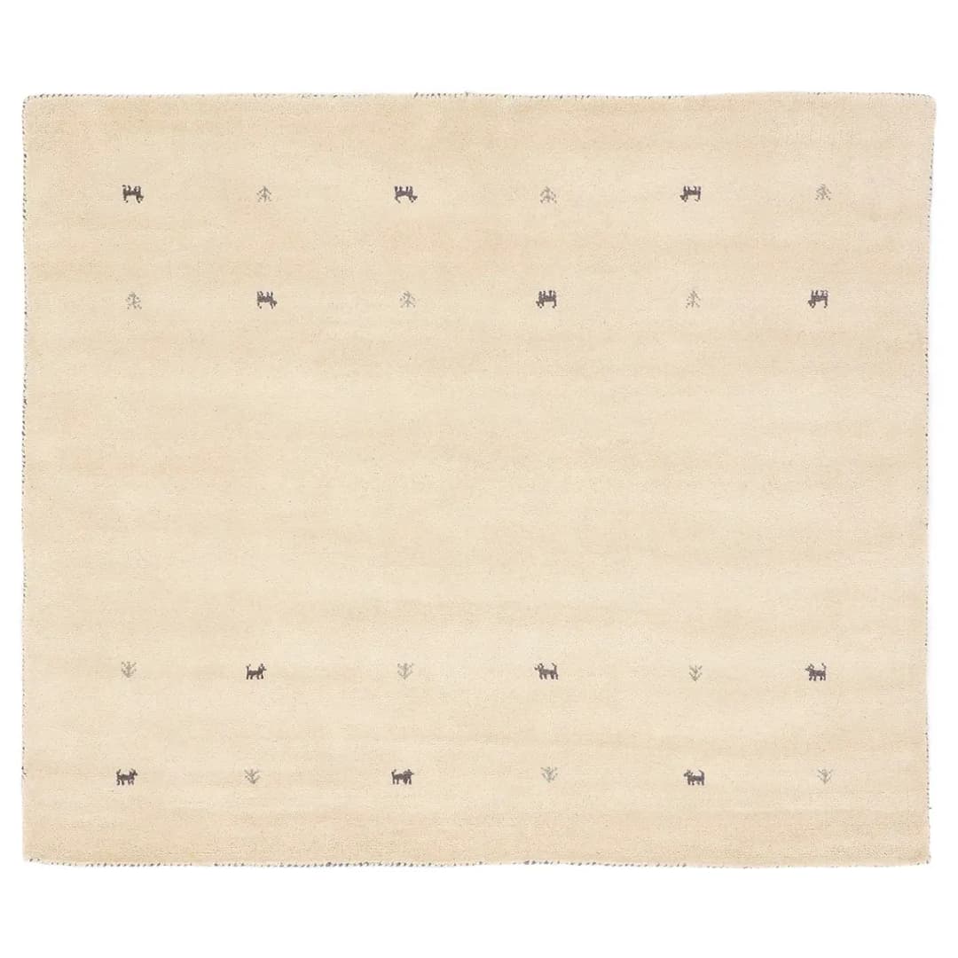 Wollteppich Gabbeh Uni Quadratisch Weiß/Weiß 60 x 60cm | Weiß
