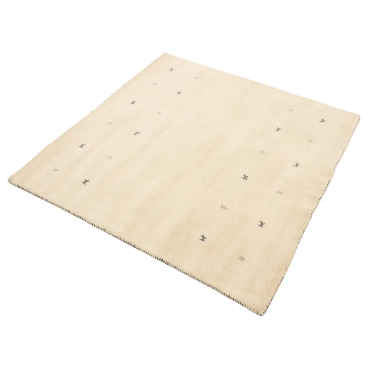Wollteppich Gabbeh Uni Quadratisch Weiß/Weiß 60 x 60cm | Weiß