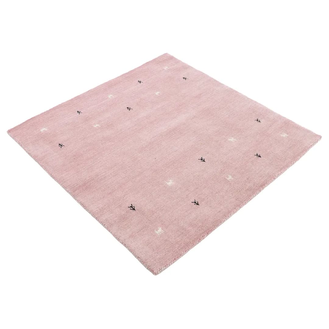 Wollteppich Gabbeh Uni Quadratisch Pink/Pink 60 x 60cm Wolle