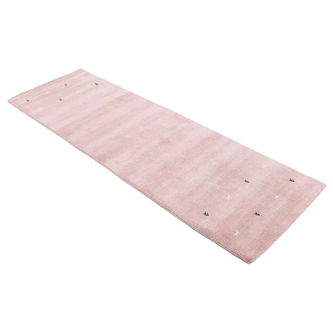 Läufer Gabbeh Uni 80 x 500cm Pink/Pink | Pink