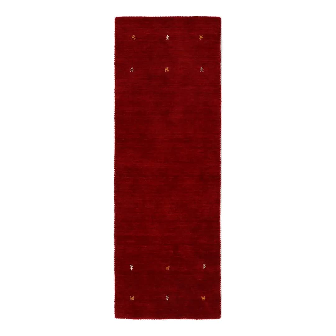 Läufer Gabbeh Uni 60 x 180cm Rot/Rot | Rot