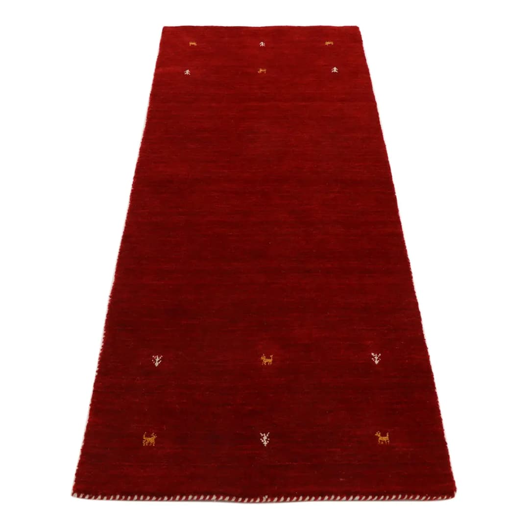 Läufer Gabbeh Uni 60 x 180cm Rot/Rot | Rot