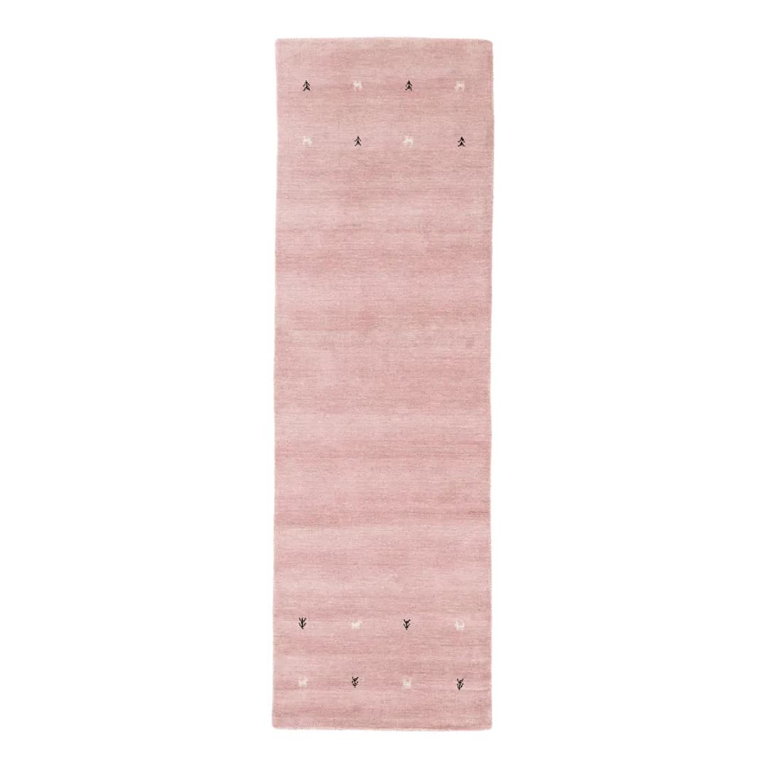 Läufer Gabbeh Uni 80 x 400cm Pink/Pink | Rosa
