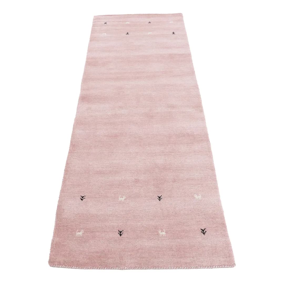 Läufer Gabbeh Uni 80 x 400cm Pink/Pink | Rosa