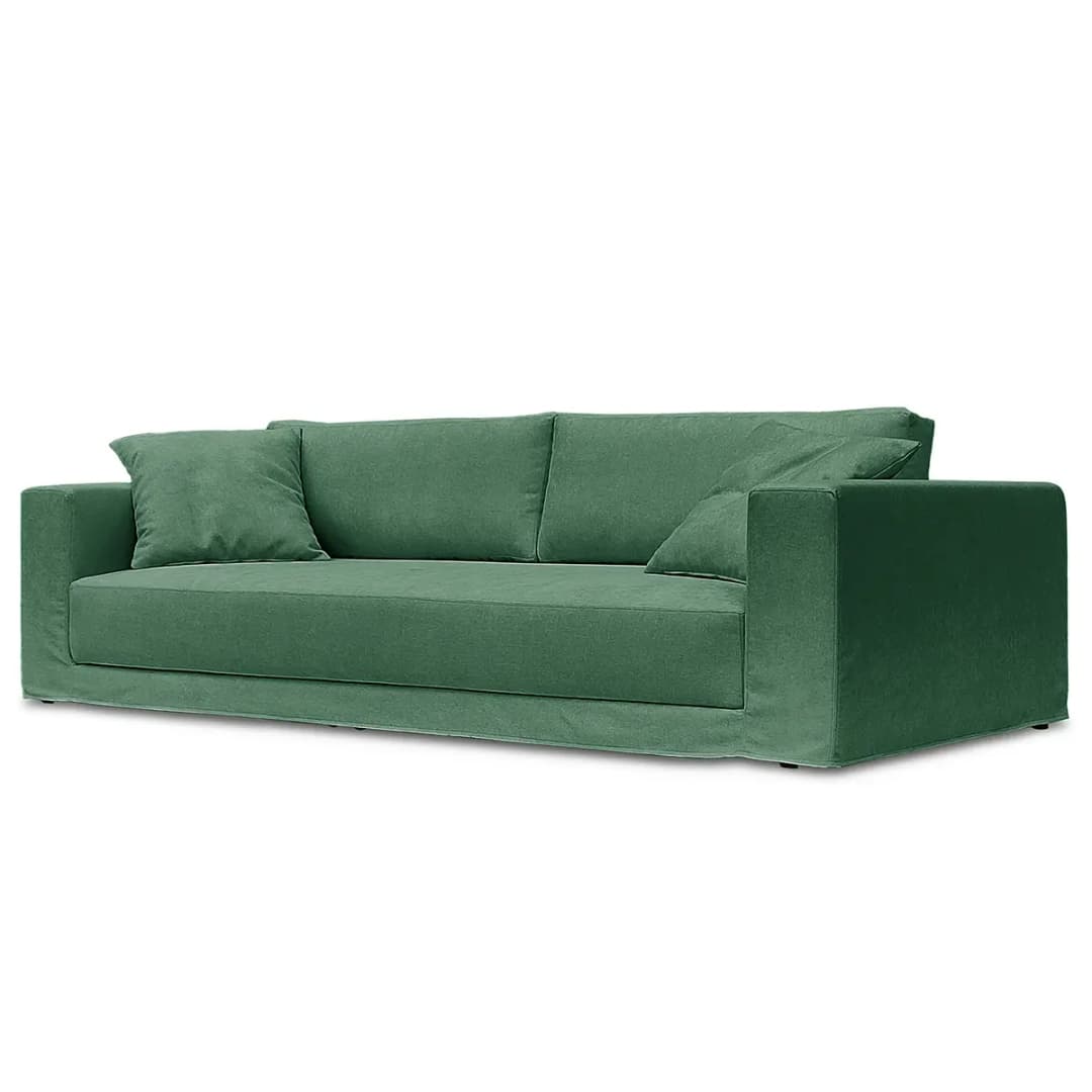 Big-Sofa mit Wechselbezug Grün/Grün Webstoff Stormy | Grün