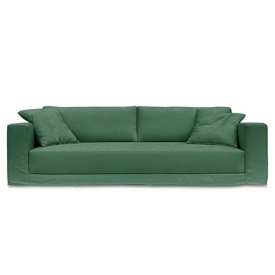 Big-Sofa mit Wechselbezug Grün/Grün Webstoff Stormy | Grün