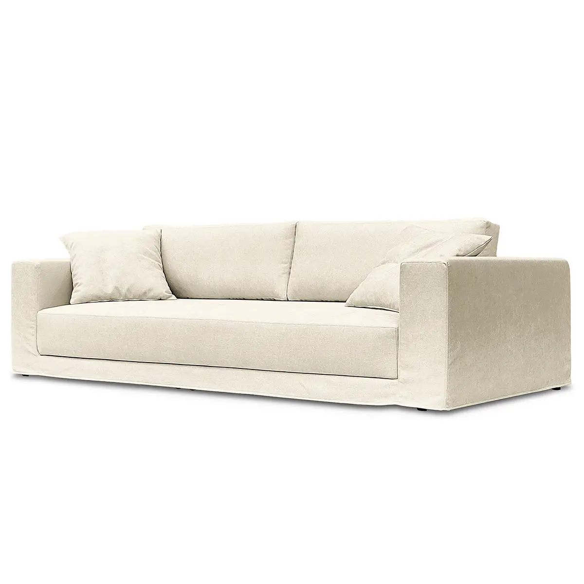 Big-Sofa mit Wechselbezug Weiß/Beige/Creme Webstoff Stormy
