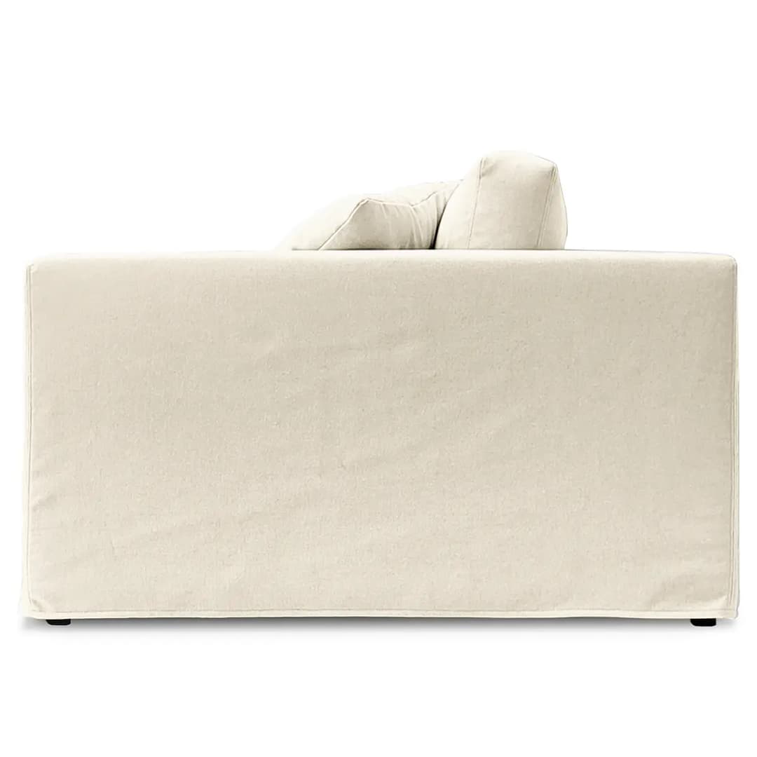 Big-Sofa mit Wechselbezug Weiß/Beige/Creme Webstoff Stormy