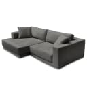 Ecksofa mit Wechselbezug Grau/Dunkelgrau Webstoff Stormy | Grau