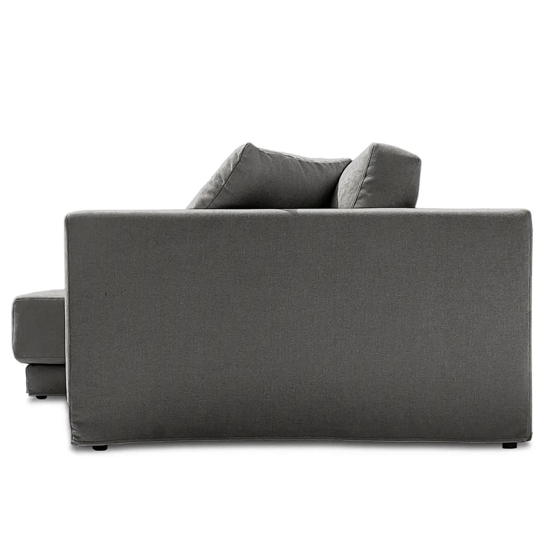 Ecksofa mit Wechselbezug Grau/Dunkelgrau Webstoff Stormy | Grau