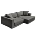 Ecksofa mit Wechselbezug Grau/Dunkelgrau Webstoff Stormy | Grau