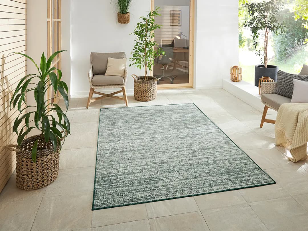 In- & Outdoor Läufer Melange 80 x 150cm Grün/Grün | Grün
