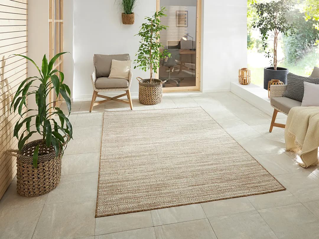 In- & Outdoor Wendeteppich Melange Braun/Braun Polypropylen