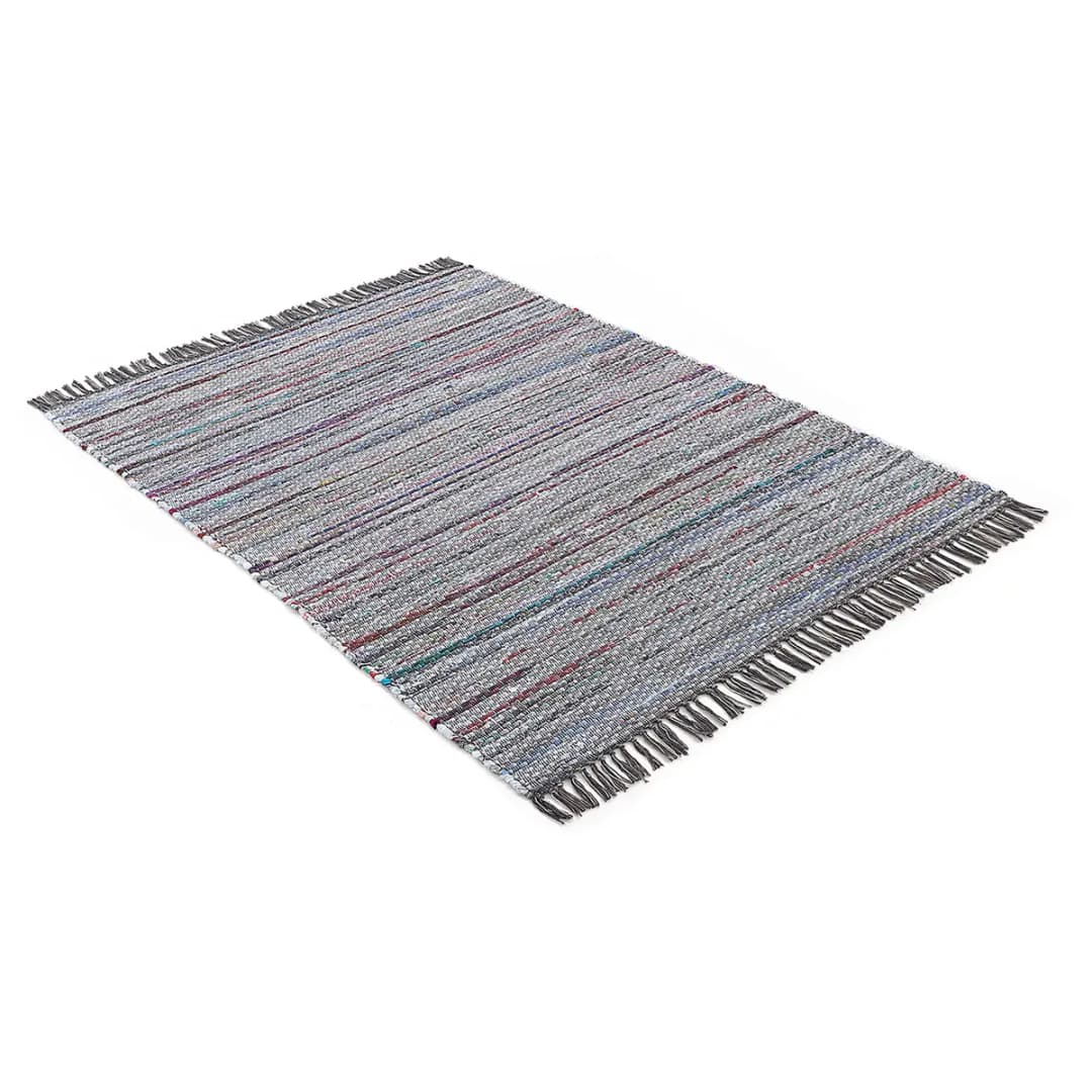 Baumwollteppich Kelim Chindi Grau/Grau 120 x 170cm | Grau