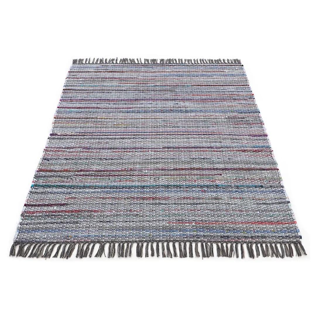 Baumwollteppich Kelim Chindi Grau/Grau 80 x 150cm | Grau