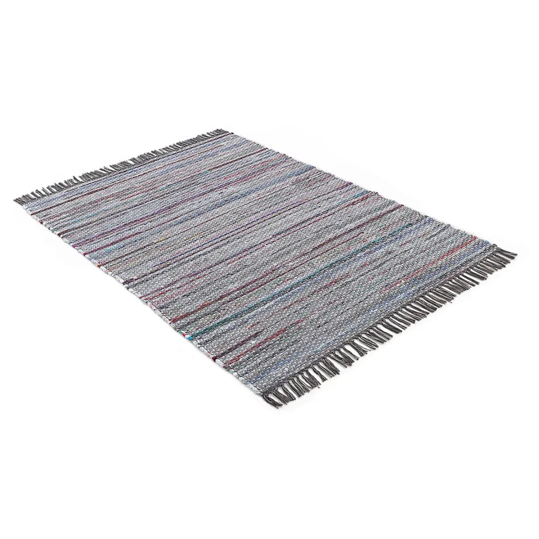 Baumwollteppich Kelim Chindi Grau/Grau 160 x 230cm | Grau