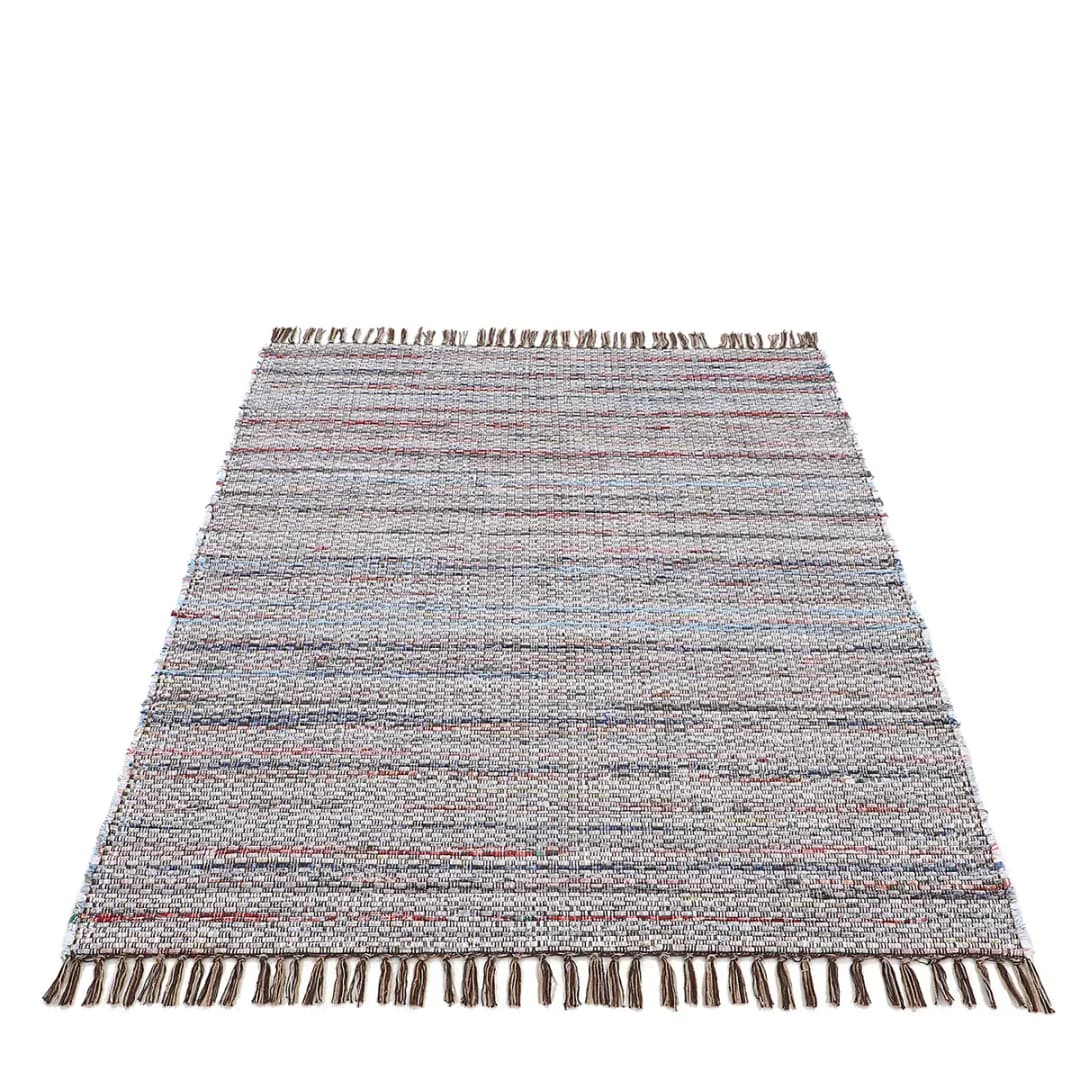 Baumwollteppich Kelim Chindi Braun/Braun 140 x 200cm | Braun