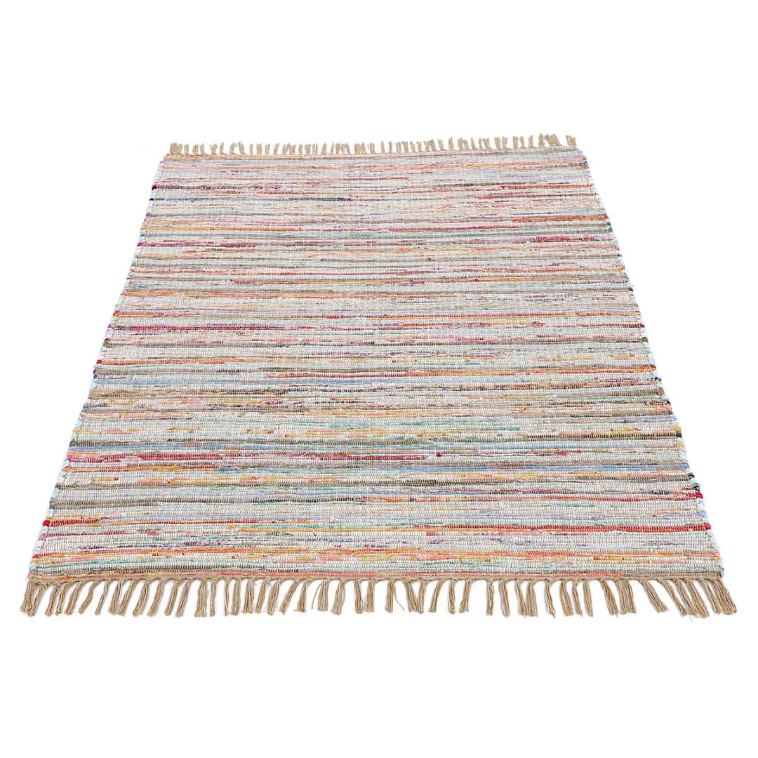 Baumwollteppich Kelim Chindi Grau/Taupe 60 x 110cm | Grau